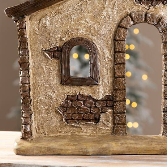Glitzhome® 11.5" Resin Christmas Nativity Scene Stable Creche